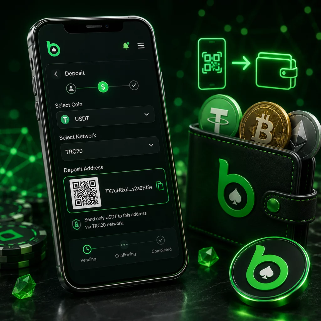 BC Poker wallet deposit mobile QR code