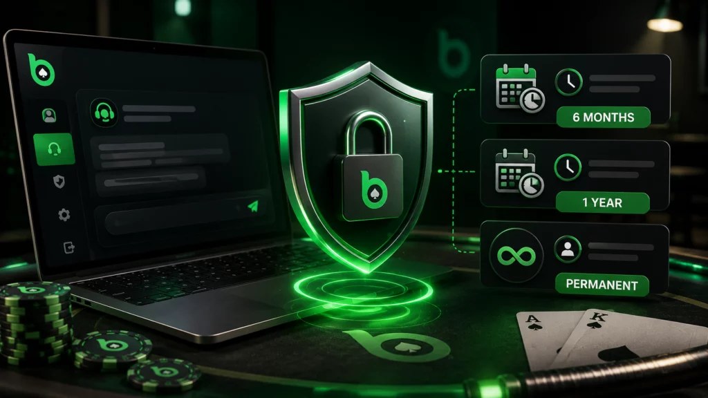 BC Poker self-exclusion account settings